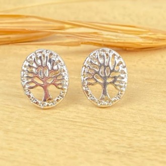 Detalhes do produto Brinco Arvore da Vida Folheado a Rhodium Branco