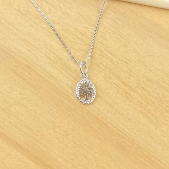Detalhes do produto Gargantilha Arvore da Vida Folheado a Rhodium Branco