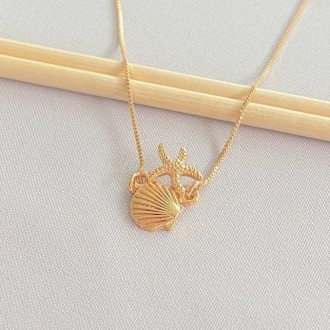Detalhes do produto Gargantilha Concha-Estrela do mar, Folheada a Ouro 18K