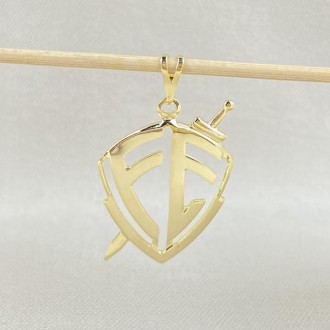 Detalhes do produto Pingente Escudo da Fé 3,5 cm, Folheado a Ouro 18K