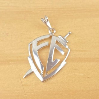 Detalhes do produto Pingente Escudo da Fé 3,5 cm, Folheado a Rhodium Branco