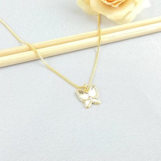Detalhes do produto Gargantilha Borboleta Folheado a Ouro 18K
