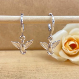 Detalhes do produto Brinco Argola Espirito Santo, Folheado a Rhodium Branco