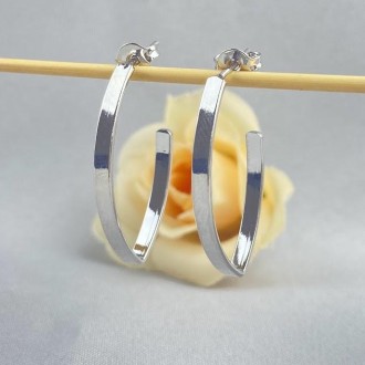 Detalhes do produto Brinco Argola, Folheado a Rhodium Branco