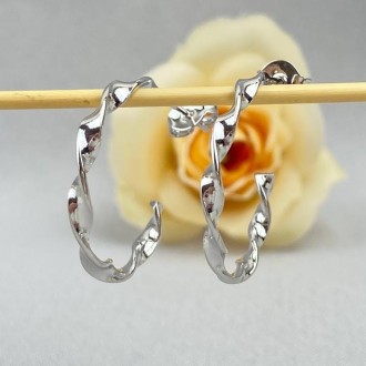 Detalhes do produto Brinco Argola Folheado a Rhodium Branco
