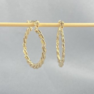 Detalhes do produto Brinco Argola Torcida, folheado a Ouro 18K