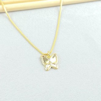 Detalhes do produto Gargantilha Borboleta Folheado a Ouro 18K