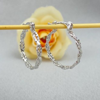 Detalhes do produto Brinco Argola Folheado a Rhodium Branco