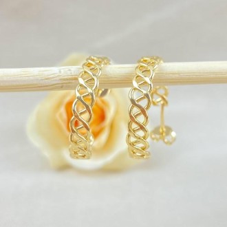 Detalhes do produto Brinco Argola Trabalhada Folheado a Ouro 18K