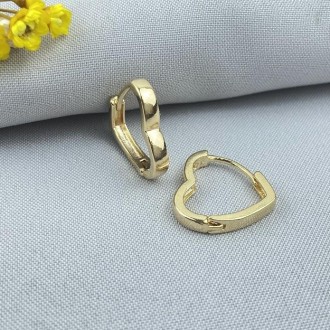 Detalhes do produto Brinco Argola Click Coração 17mm, Folheado a Ouro 18K