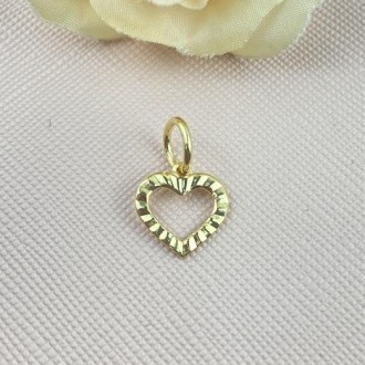 Detalhes do produto Pingente Coração Diamantado, Folheado a Ouro 18K