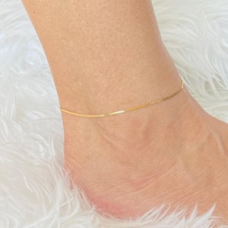 Detalhes do produto Tornozeleira Corrente Diamantada Folheada a Ouro