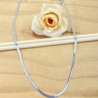 Detalhes do produto Choker fita laminada 2mm, banhada a rhodium branco