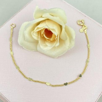 Detalhes do produto Pulseira infantil coração batido, banhada a ouro 18k