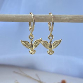 Detalhes do produto Brinco argola Espirito Santo, banhado a ouro 18k