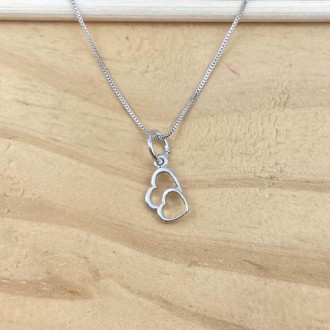 Detalhes do produto Gargantilha Coração Folheada a Rhodium Branco