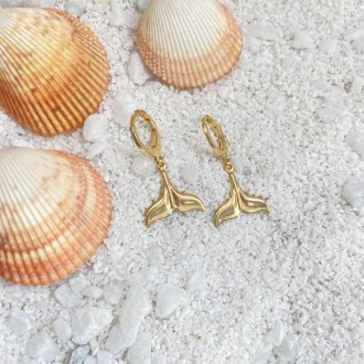 Detalhes do produto Brinco argola banhado a ouro 18k, calda de sereia