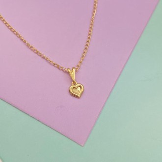 Detalhes do produto Gargantilha infantil coração banhada a ouro 18k