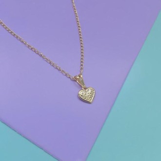Detalhes do produto Gargantilha infantil coração banhada a ouro 18k