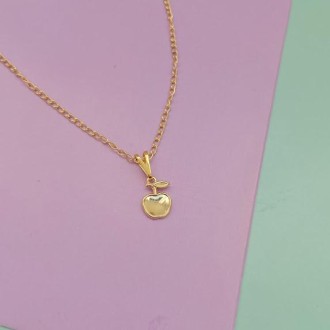 Detalhes do produto Gargantilha infantil maçã banhada a ouro 18k