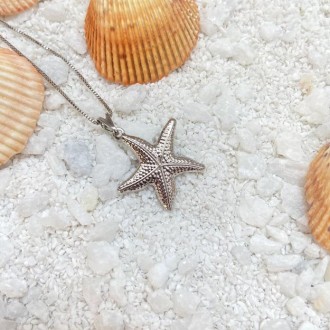 Detalhes do produto Gargantilha estrela do mar 20mm, banhado a rhodium branco