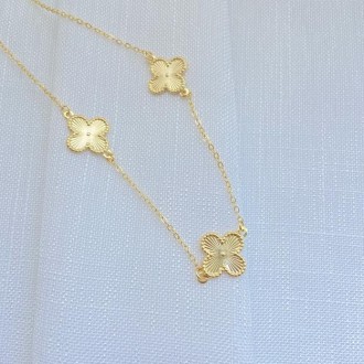 Detalhes do produto Gargantilha trevo choker vintage banhada a ouro 18k