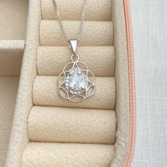 Detalhes do produto Gargantilha gotas de zircônias banhado a rhodium branco