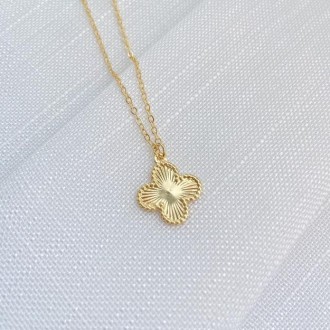 Detalhes do produto Gargantilha trevo Vintage banhada a ouro 18k