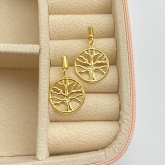 Detalhes do produto Brinco árvore da vida, banhado a ouro 18K