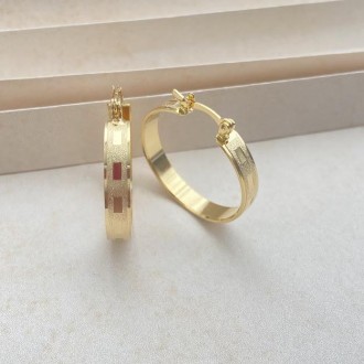Detalhes do produto Brinco de argola de luxo fecho italiano, banhado a ouro 18k