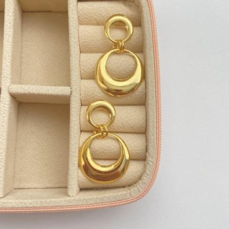 Detalhes do produto Brinco geométrico elos, banhado a Ouro 18K