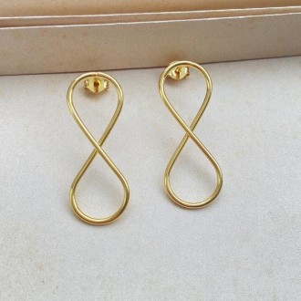 Detalhes do produto Brinco infinito, banhado a ouro 18k