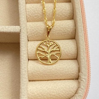 Detalhes do produto Gargantilha árvore da vida, banhado a ouro 18K