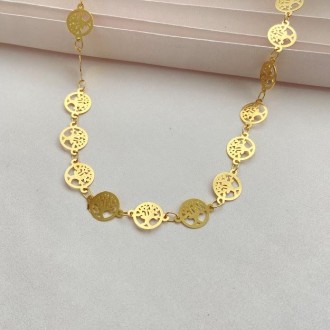 Detalhes do produto Gargantilha Choker árvore da vida banhada a ouro 18k