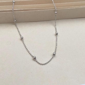 Detalhes do produto Gargantilha choker bolinhas,  banhada a rhodium branco