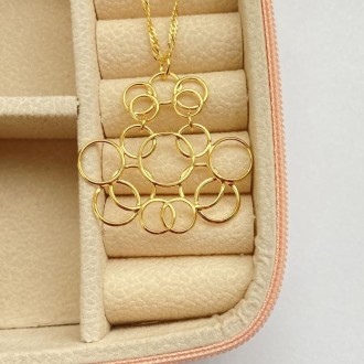 Detalhes do produto Gargantilha geométrico elos, banhado a ouro 18K