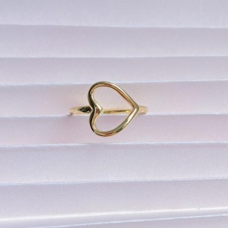 Detalhes do produto Anel coração banhado a ouro 18k