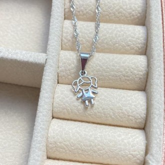 Detalhes do produto Gargantilha menina, banhado a rhodium branco