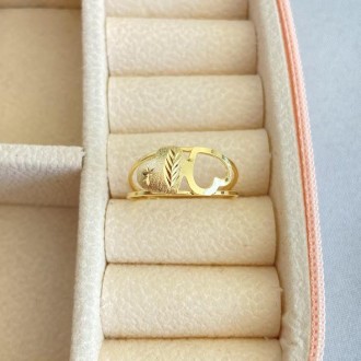 Detalhes do produto Anel coração trabalhado, banhado a ouro 18k