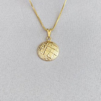 Detalhes do produto Gargantilha redonda trabalhada, banhado a ouro 18k