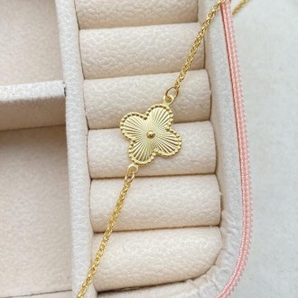 Detalhes do produto Pulseira trevo Vintage banhada a ouro 18k