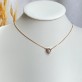 Gargantilha Pingente Zircônia Coração 10mm Folheado a Ouro