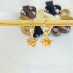 Brinco Argola com Duas Estrelas Folheado a Ouro
