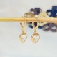 Brinco Argola Coração Cristal 8mm Folheado a Ouro