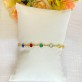 Pulseira Pedras Redonda Coloridas Folheada a Ouro
