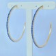 Brinco Argola Cravejada Cristal Azul, Folheado a Ouro