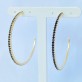 Brinco Argola Cravejada Cristal Preto, Folheado a Ouro