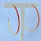 Brinco Argola Cravejada Cristal Vermelho  Folheado a Ouro