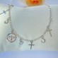 Pulseira Espirito Santo/Cruz/Pedrinhas, Folheada a Rhodium Branco - Foto 1