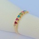 Anel Aparador Cristal Color, Folheado a Ouro